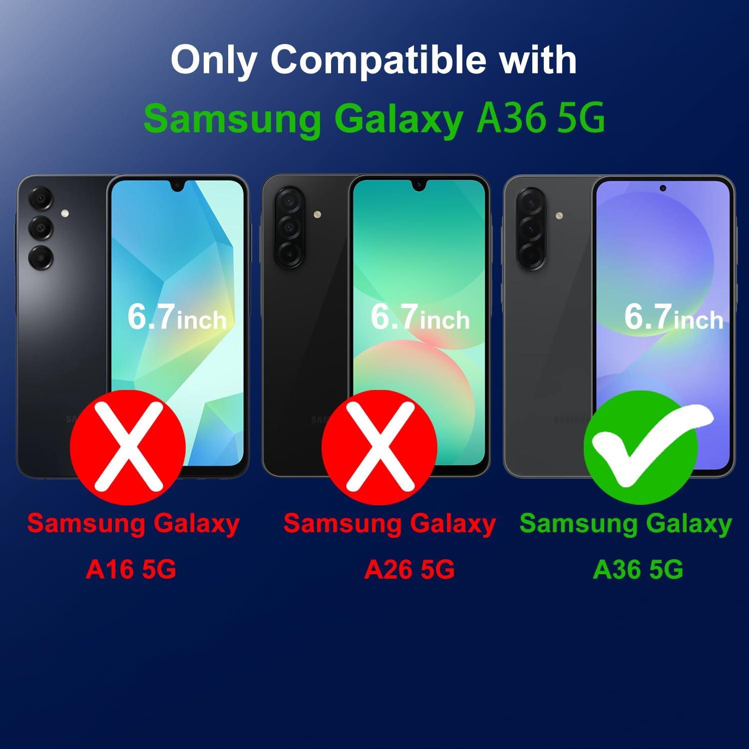 imageTENOC Phone Case for Samsung Galaxy A54 5G Clear Case NonYellowing Protective Bumper Hard Back CoverClear