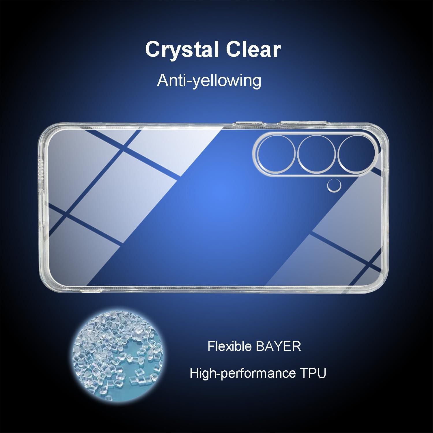 imageTENOC Phone Case for Samsung Galaxy A54 5G Clear Case NonYellowing Protective Bumper Hard Back CoverClear