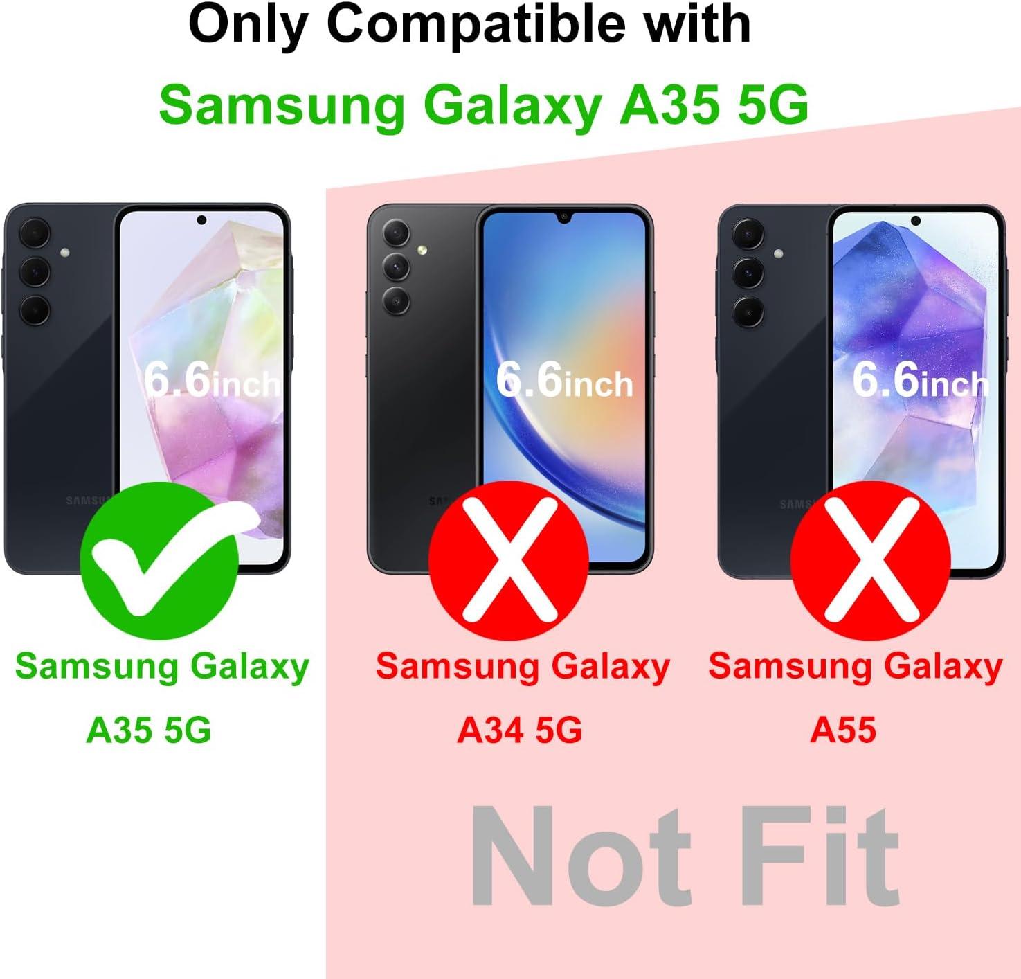 imageTENOC Phone Case for Samsung Galaxy A54 5G Clear Case NonYellowing Protective Bumper Hard Back CoverClear