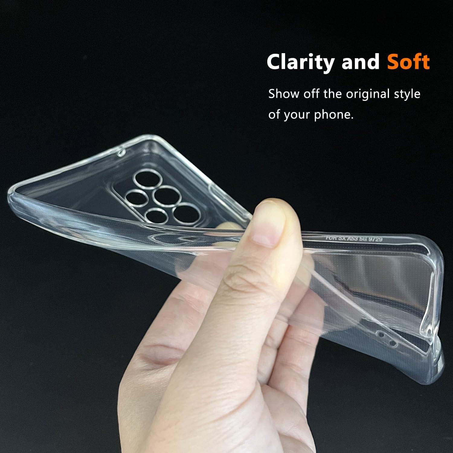 imageTENOC Phone Case for Samsung Galaxy A54 5G Clear Case NonYellowing Protective Bumper Hard Back CoverClear