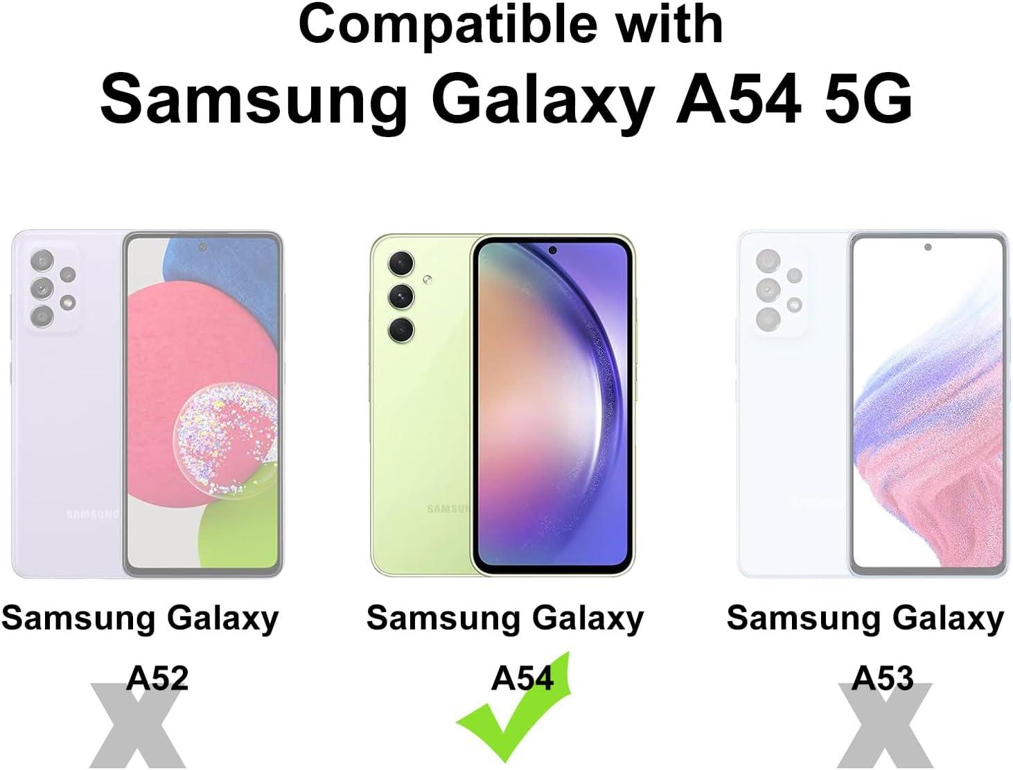 imageTENOC Phone Case for Samsung Galaxy A54 5G Clear Case NonYellowing Protective Bumper Hard Back CoverClear