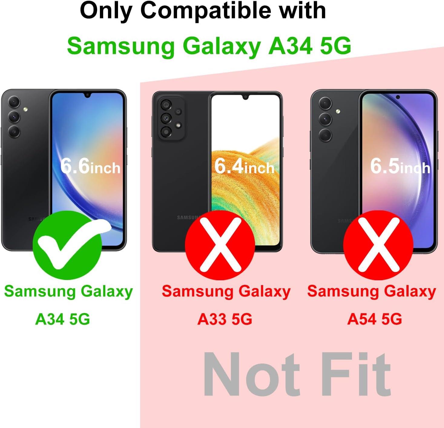 imageTENOC Phone Case for Samsung Galaxy A54 5G Clear Case NonYellowing Protective Bumper Hard Back CoverClear AntiYellowing