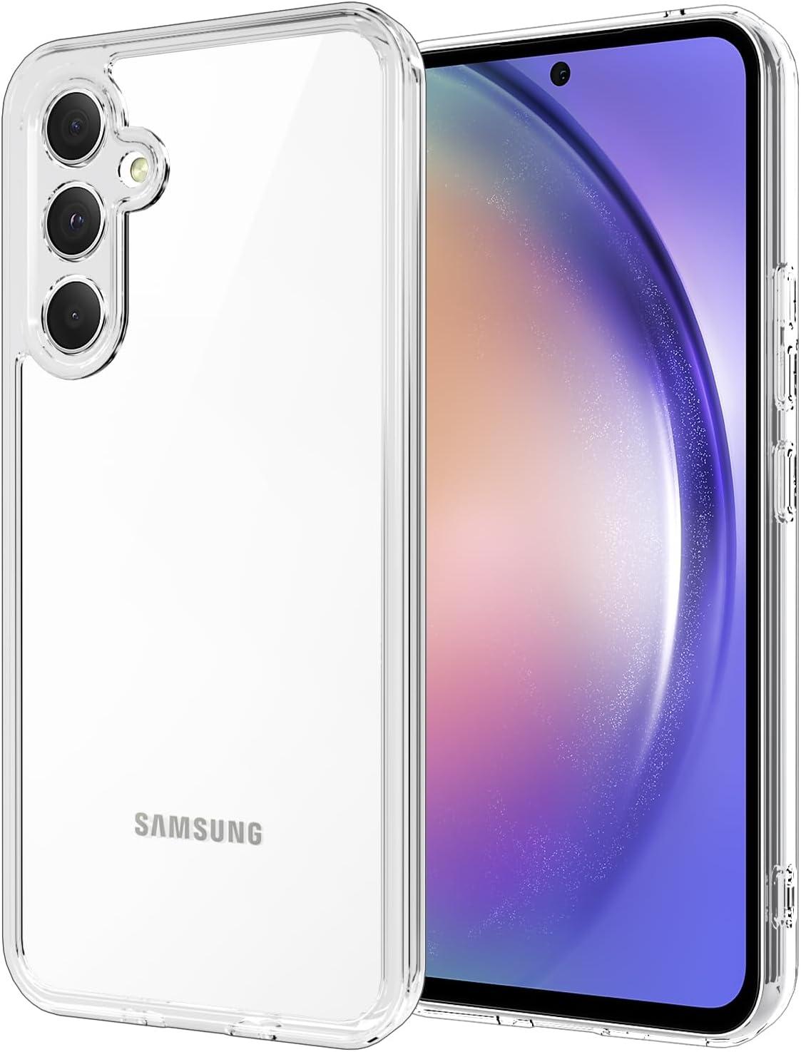 imageTENOC Phone Case for Samsung Galaxy A54 5G Clear Case NonYellowing Protective Bumper Hard Back CoverClear AntiYellowing