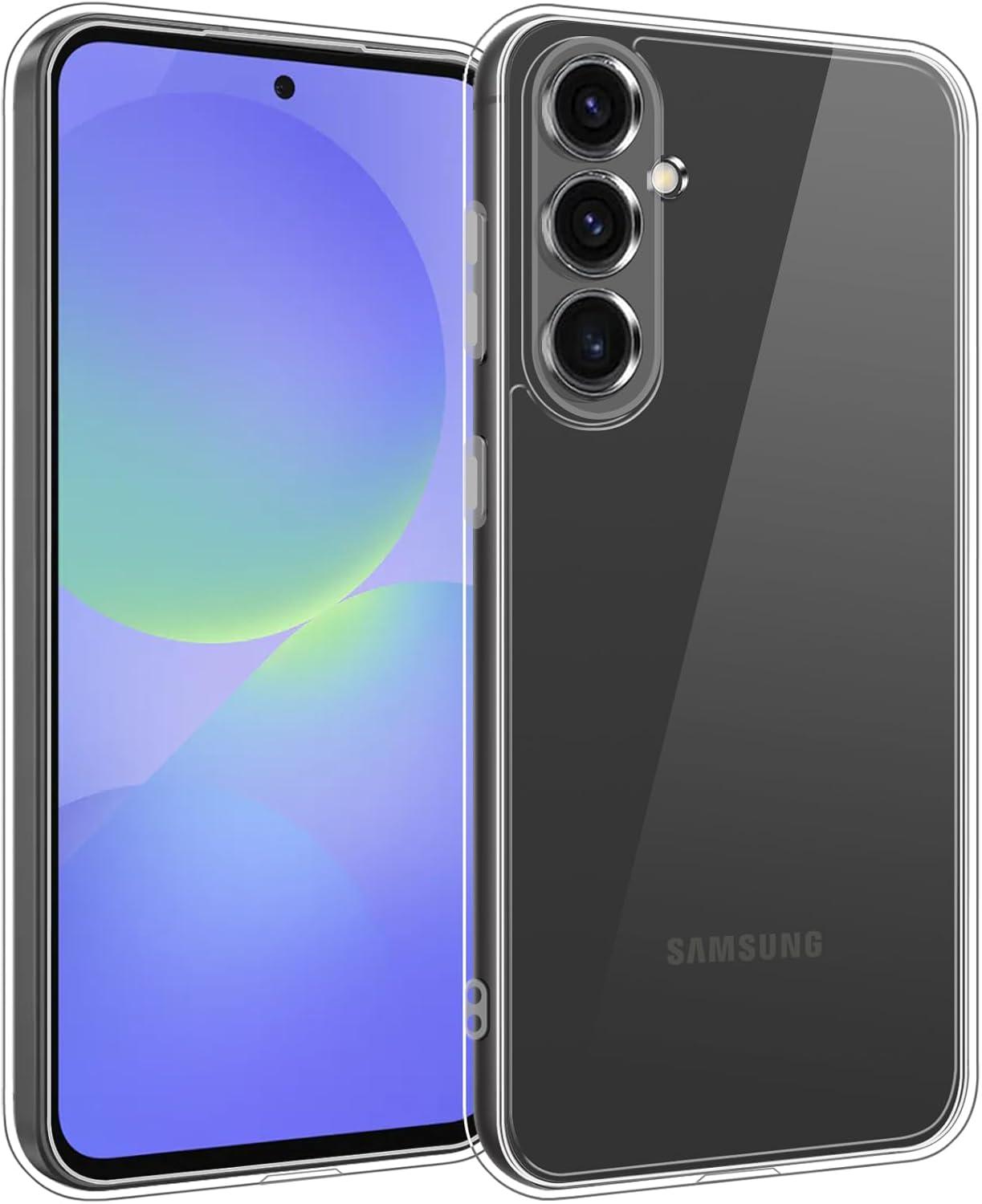 imageTENOC Phone Case for Samsung Galaxy A54 5G Clear Case NonYellowing Protective Bumper Hard Back CoverClear AntiYellowing