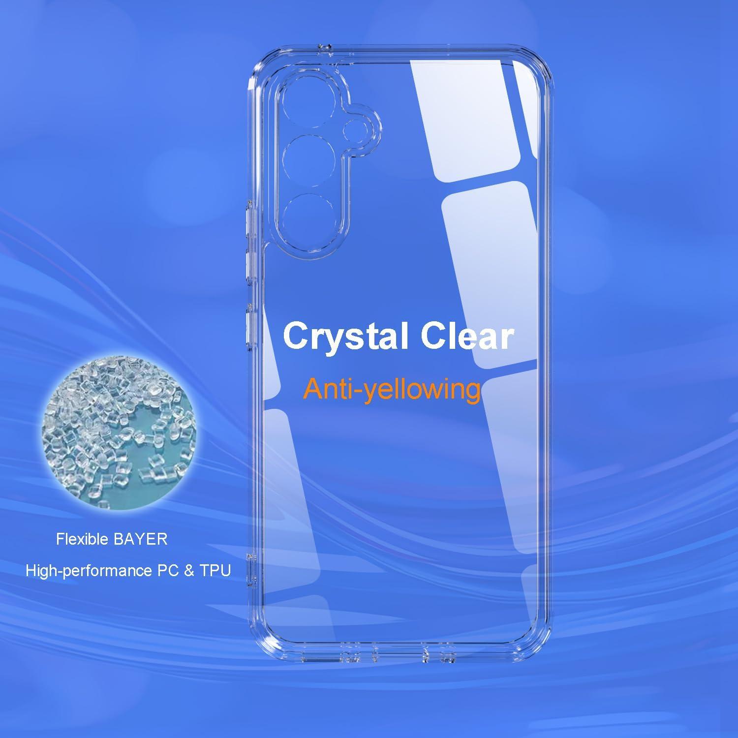 imageTENOC Phone Case for Samsung Galaxy A54 5G Clear Case NonYellowing Protective Bumper Hard Back CoverClear AntiYellowing