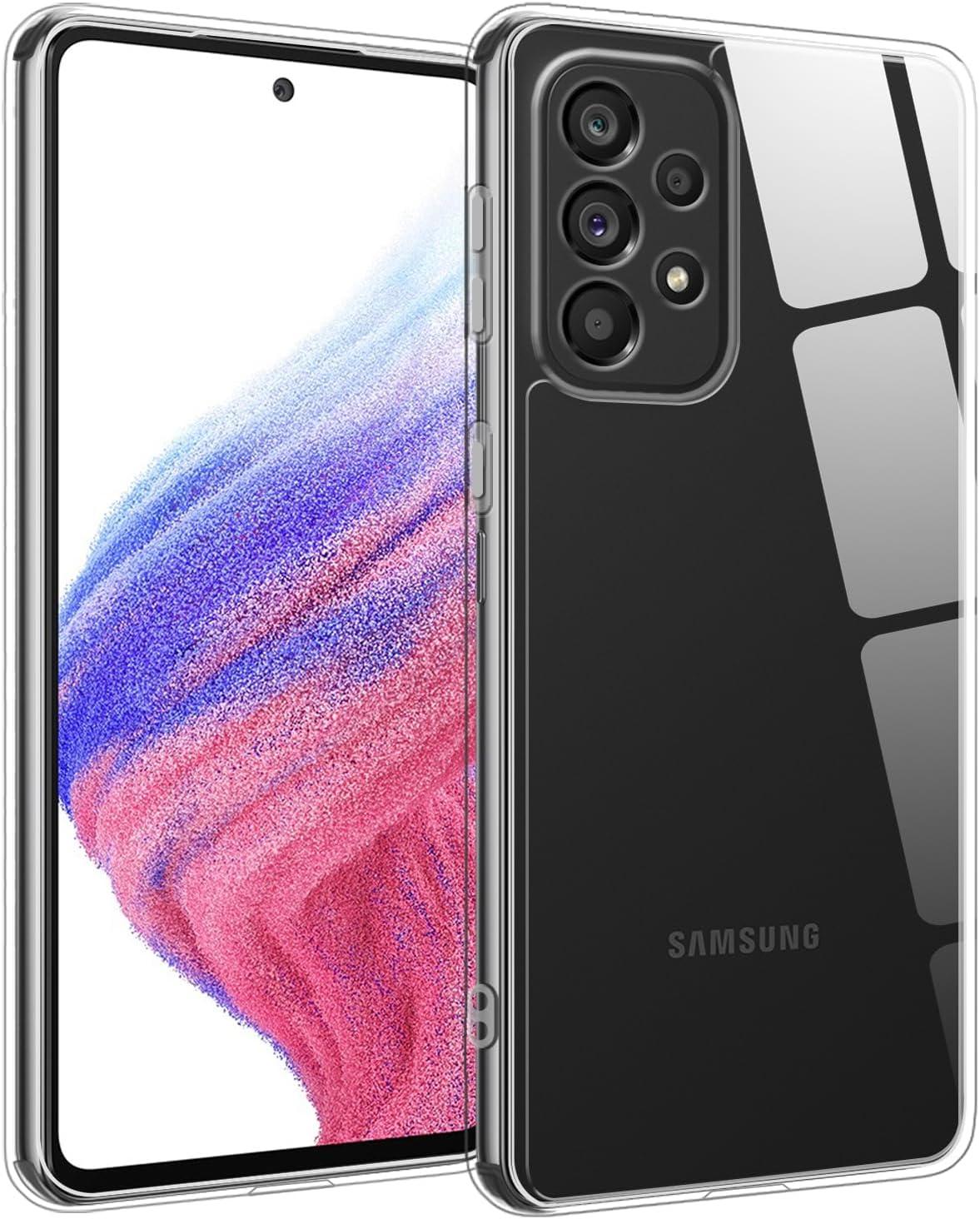 imageTENOC Phone Case for Samsung Galaxy A54 5G Clear Case NonYellowing Protective Bumper Hard Back CoverClear AntiYellowing