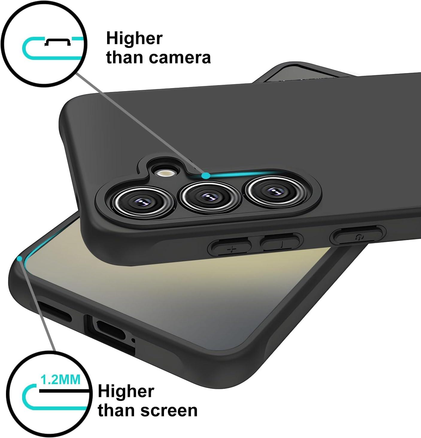 imageTENOC Phone Case for Samsung Galaxy S24 Clear Case Shockproof Protective Bumper Slim CoverBlack Matte