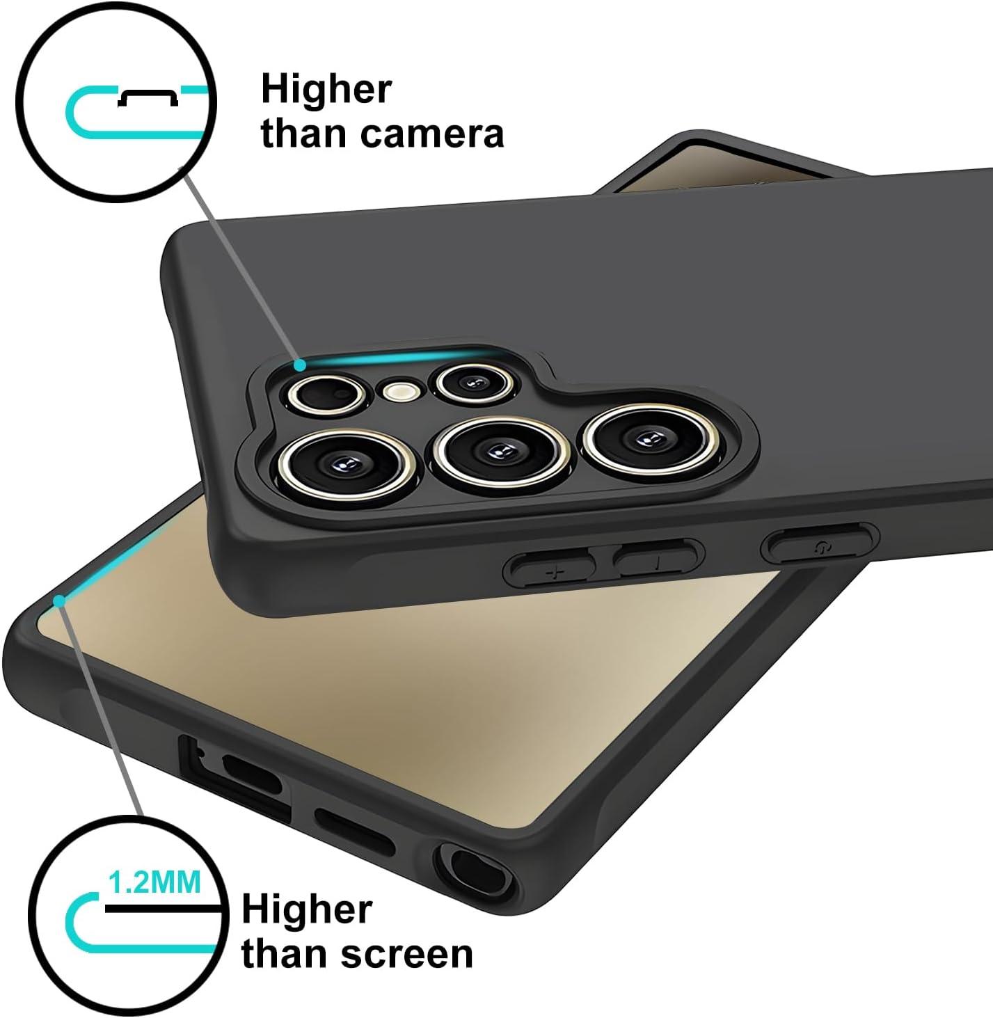 imageTENOC Phone Case for Samsung Galaxy S24 Clear Case Shockproof Protective Bumper Slim CoverBlack Matte