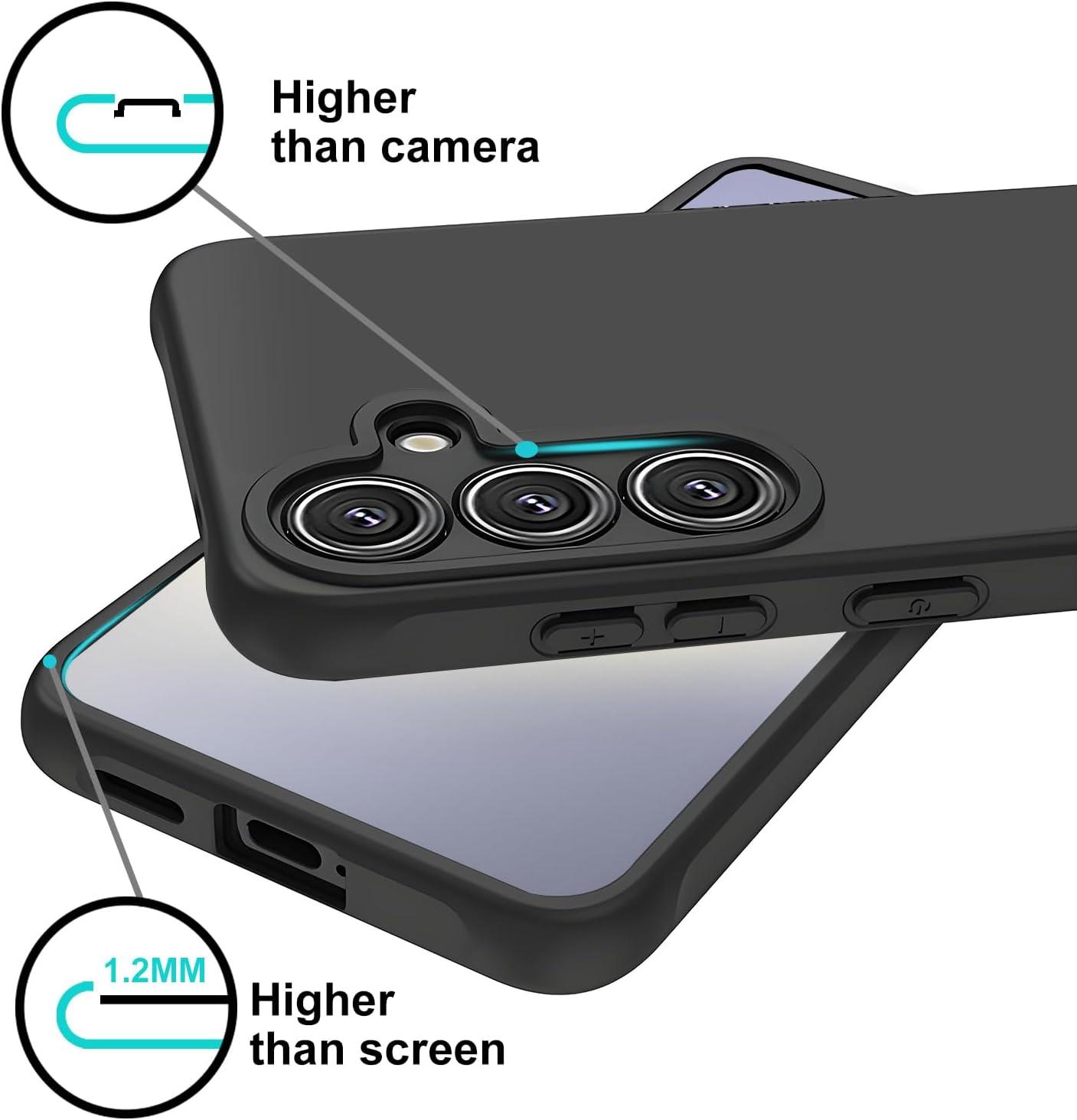 imageTENOC Phone Case for Samsung Galaxy S24 Clear Case Shockproof Protective Bumper Slim CoverBlack Matte
