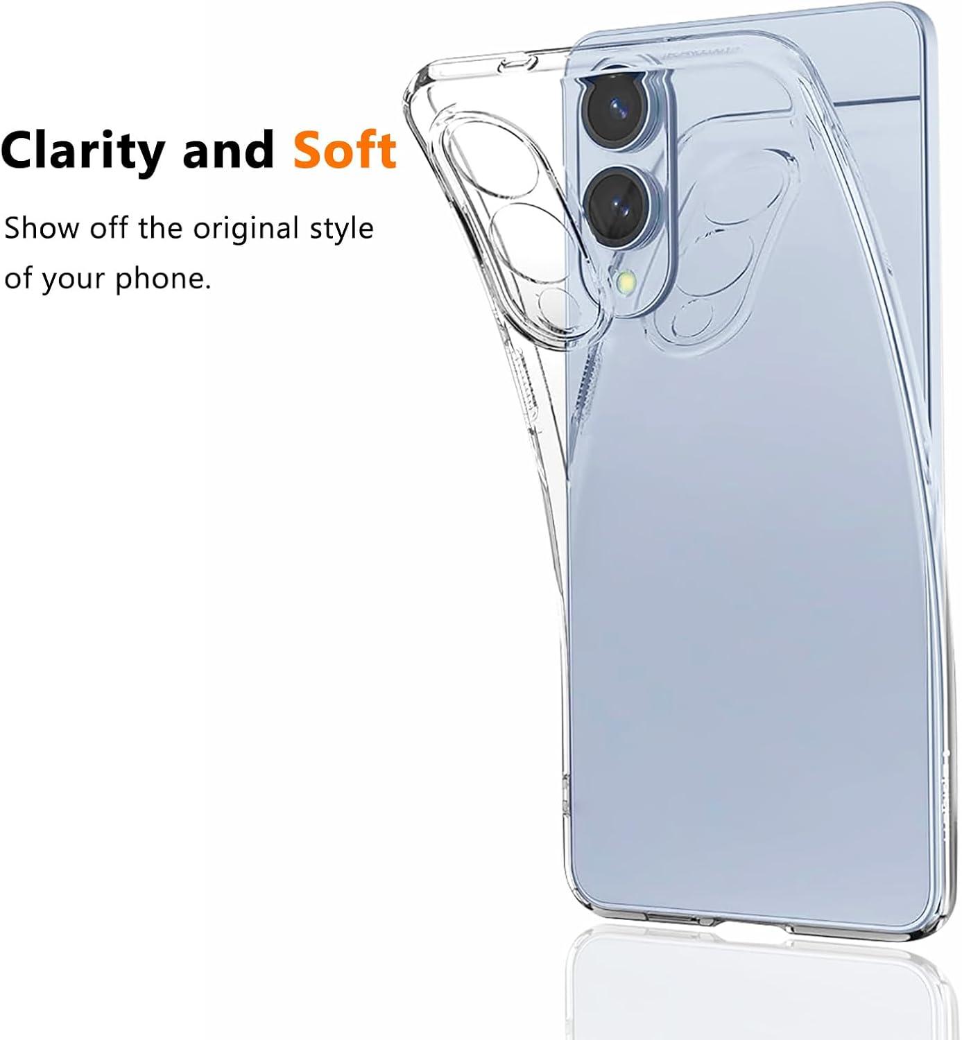 imageTENOC Phone Case for Samsung Galaxy S24 Clear Case Shockproof Protective Bumper Slim CoverClear