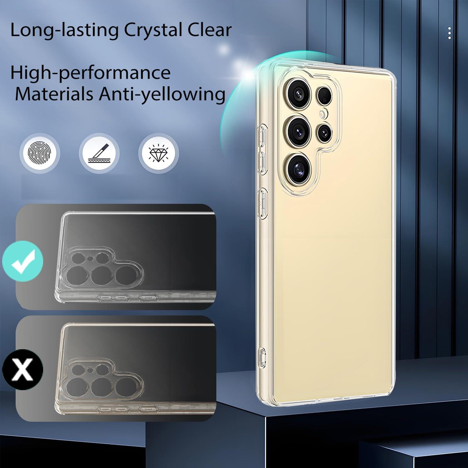 imageTENOC Phone Case for Samsung Galaxy S24 Clear Case Shockproof Protective Bumper Slim CoverClear