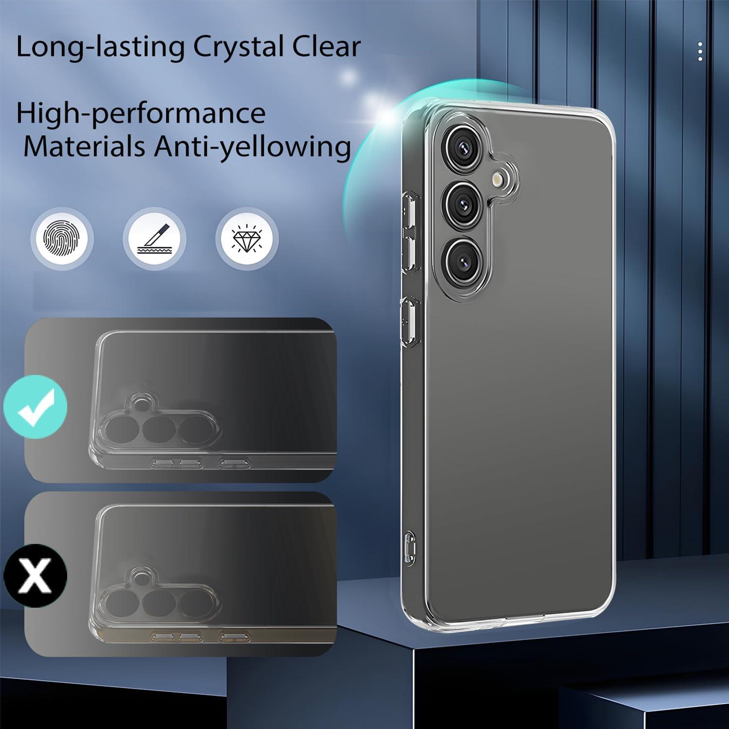imageTENOC Phone Case for Samsung Galaxy S24 Clear Case Shockproof Protective Bumper Slim CoverClear