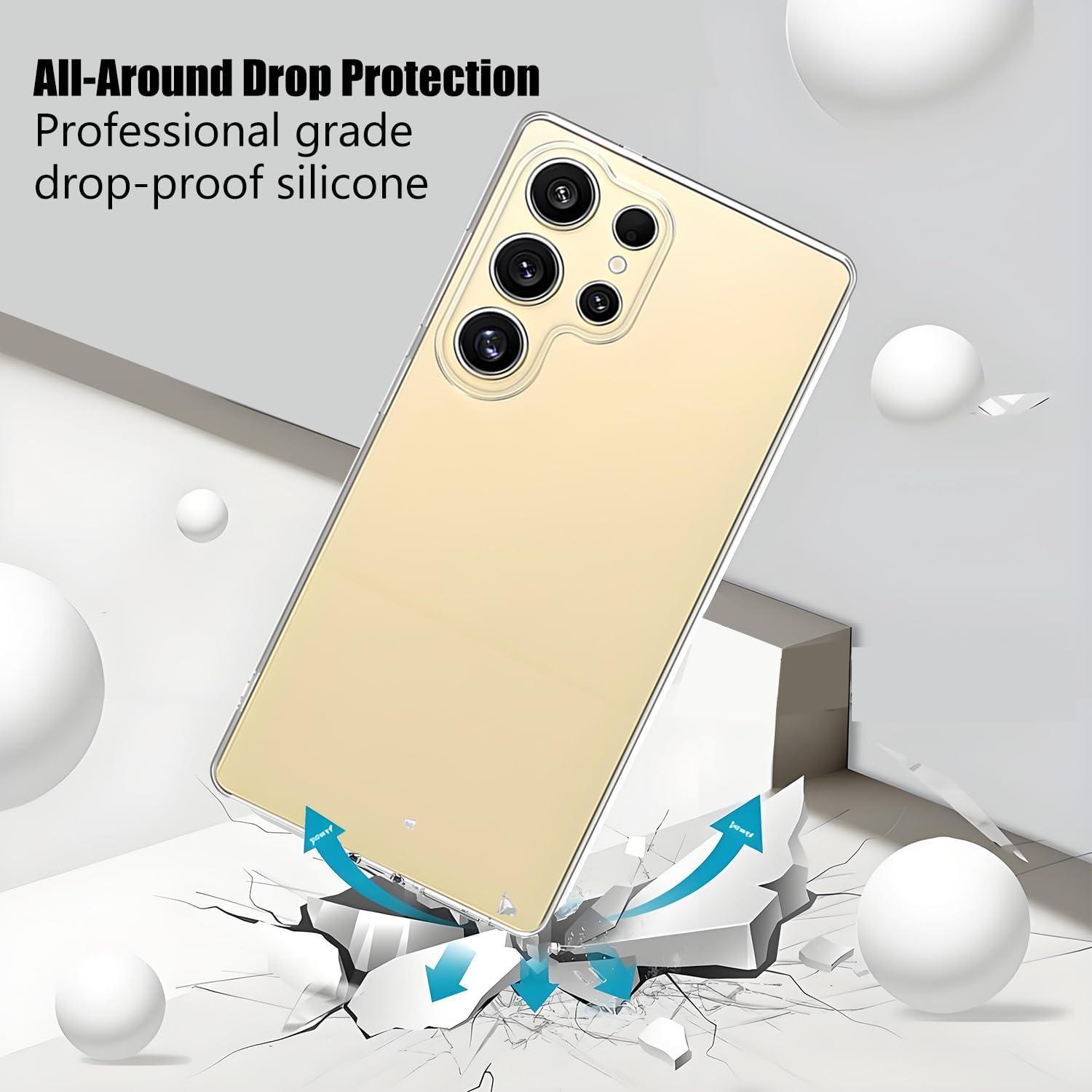 imageTENOC Phone Case for Samsung Galaxy S24 Clear Case Shockproof Protective Bumper Slim CoverClear
