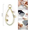 TENOC Beaded Phone Wrist Strap, Cellphone Bracelet Lanyard, Sparkling Butterfly Pendant Phone Chain for Women(Pink)