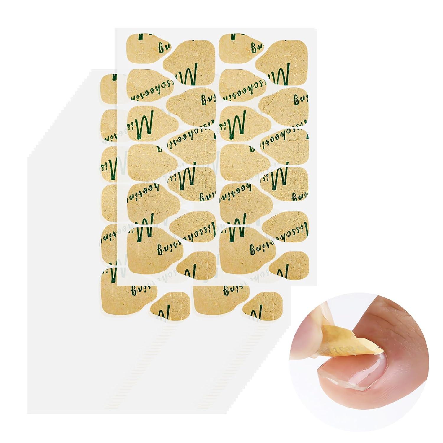 imageTENOC Press on Nails Sticky Tabs Nail Glue Sticker Waterproof Gel Glue Stickers Breathable Jelly DoubleSided Adhesive Tapes 5 Sheets 120pcsClear