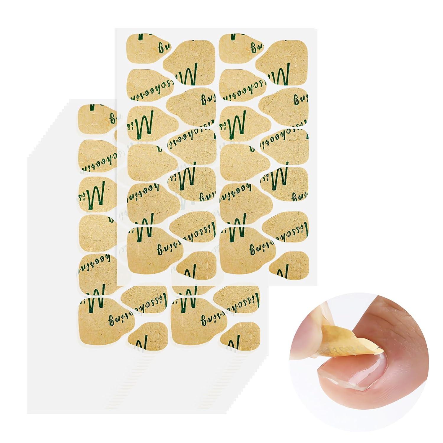 imageTENOC Press on Nails Sticky Tabs Nail Glue Sticker Waterproof Gel Glue Stickers Breathable Jelly DoubleSided Adhesive Tapes 5 Sheets 120pcsClear
