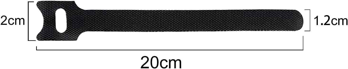 imageTENOC Reusable Cable Ties Hook Loop Cords Management Adjustable Cable Organizer Wire Straps Black 120 Pcs 6InchBlack