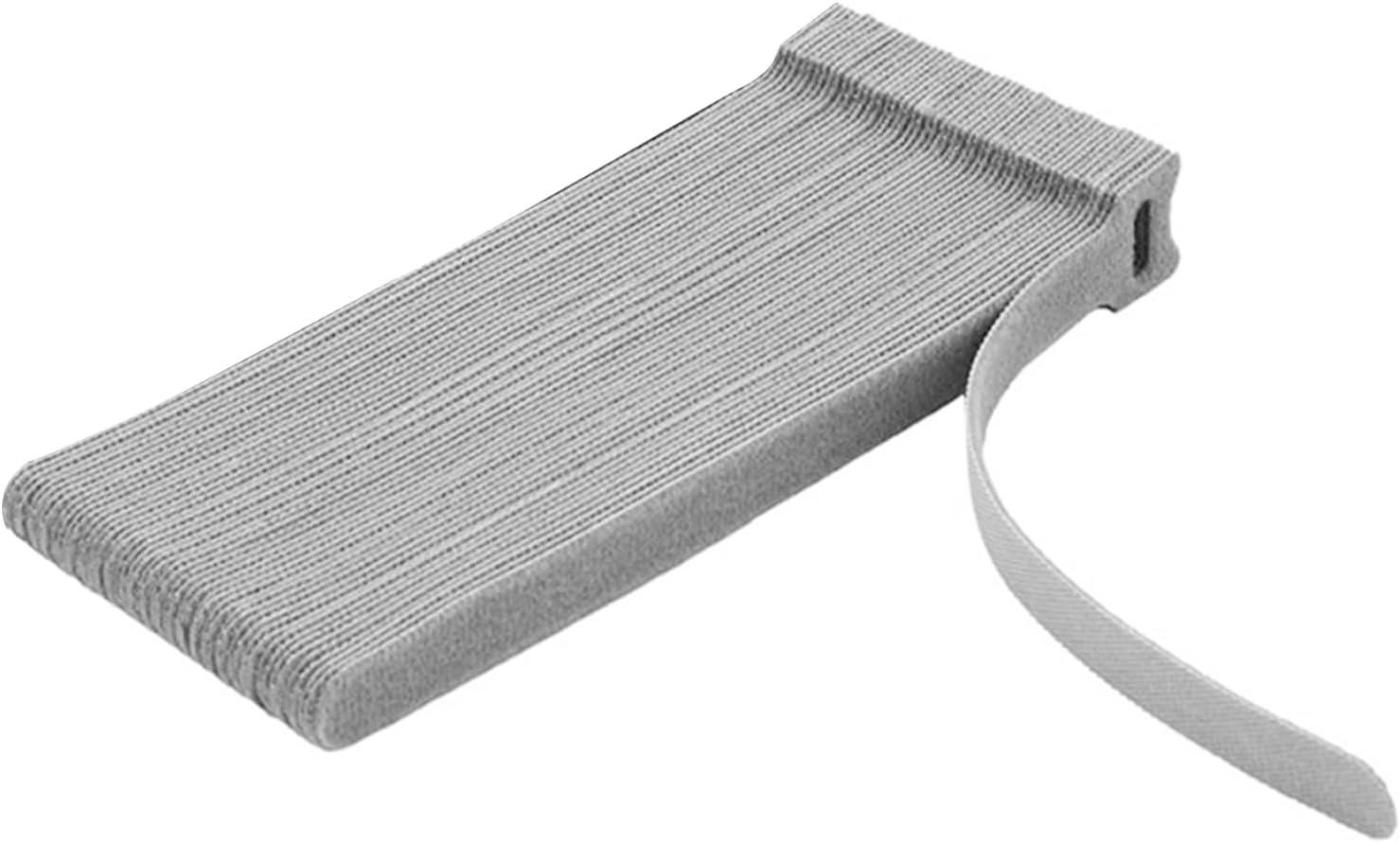 imageTENOC Reusable Cable Ties Hook Loop Cords Management Adjustable Cable Organizer Wire Straps Black 120 Pcs 6InchGrey