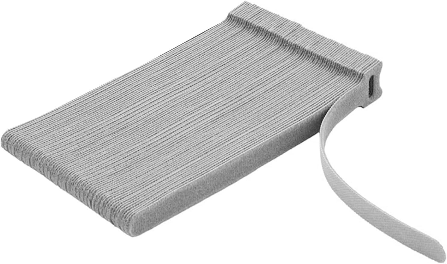 imageTENOC Reusable Cable Ties Hook Loop Cords Management Adjustable Cable Organizer Wire Straps Black 120 Pcs 6InchGrey