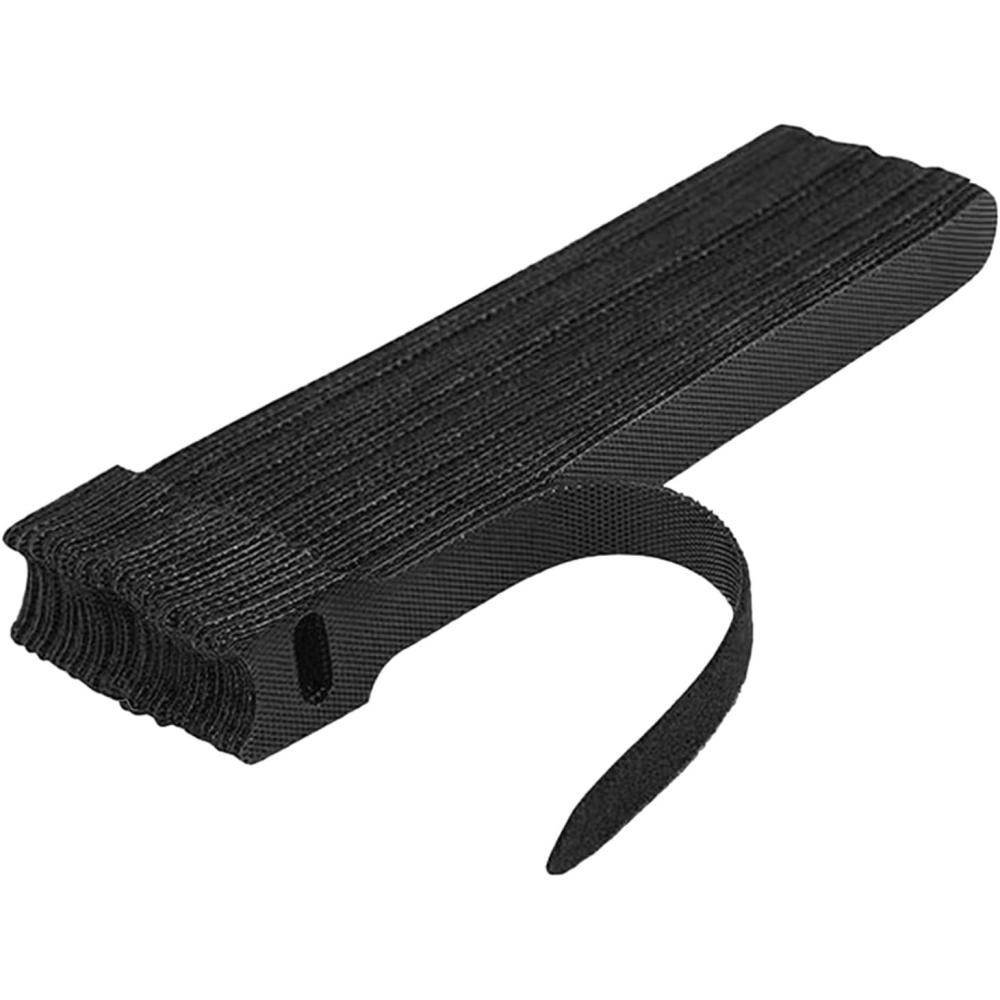 imageTENOC Reusable Cable Ties Hook Loop Cords Management Adjustable Cable Organizer Wire Straps Black 120 Pcs 6InchBlack