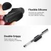 TENOC 3 Pack Adhesive Pen Holder, Silicone Pencil Holder for Desk & Wall, Flexible Marker Clip Organizer for Classroom, Car, Clipboard & Office, Oval, Black
