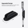 TENOC 3 Pack Adhesive Pen Holder, Silicone Pencil Holder for Desk & Wall, Flexible Marker Clip Organizer for Classroom, Car, Clipboard & Office, Oval, Black