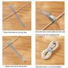 TENOC Reusable Cable Ties Hook Loop Cords Management Adjustable Cable Organizer Wire Straps, Black, 120 Pcs 6-Inch(Grey)
