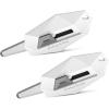 TENOC 2 Pack Safety Box Cutter, Automatic Retractable Package Opener for Cardboard, Magnetic & Portable Mini Utility Knife (White)