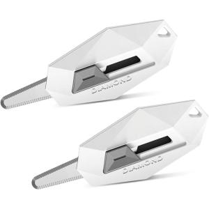 TENOC 2 Pack Safety Box Cutter, Automatic Retractable Package Opener for Cardboard, Magnetic & Portable Mini Utility Knife (White)