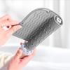 TENOC Heat Resistant Mat for Curling Iron & Flat Irons, Extra Large Silicone Pouch with Anti-Slip Strip for Travel & Counter Protection (Gray)