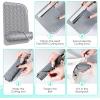 TENOC Heat Resistant Mat for Curling Iron & Flat Irons, Extra Large Silicone Pouch with Anti-Slip Strip for Travel & Counter Protection (Gray)
