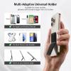 TENOC 1 Pack Adhesive Phone Stand, Ultra-Thin Leather Kickstand with Magnetic Hinge, 150° Adjustable Stepless Multi-Angle Phone Grip for iPhone & Android Case (Black)