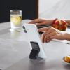 TENOC 1 Pack Adhesive Phone Stand, Ultra-Thin Leather Kickstand with Magnetic Hinge, 150° Adjustable Stepless Multi-Angle Phone Grip for iPhone & Android Case (Black)