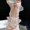 TENOC Crystal Beaded Phone Wrist Strap, Cellphone Bracelet Lanyard, Sparkling Phone Chain for Women, Clear(Pink)
