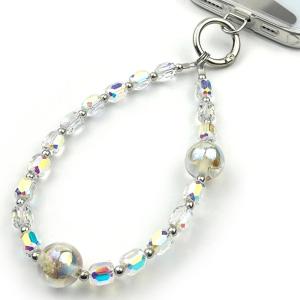 TENOC Crystal Beaded Phone Wrist Strap, Cellphone Bracelet Lanyard, Sparkling Phone Chain for Women, Clear(Clear)