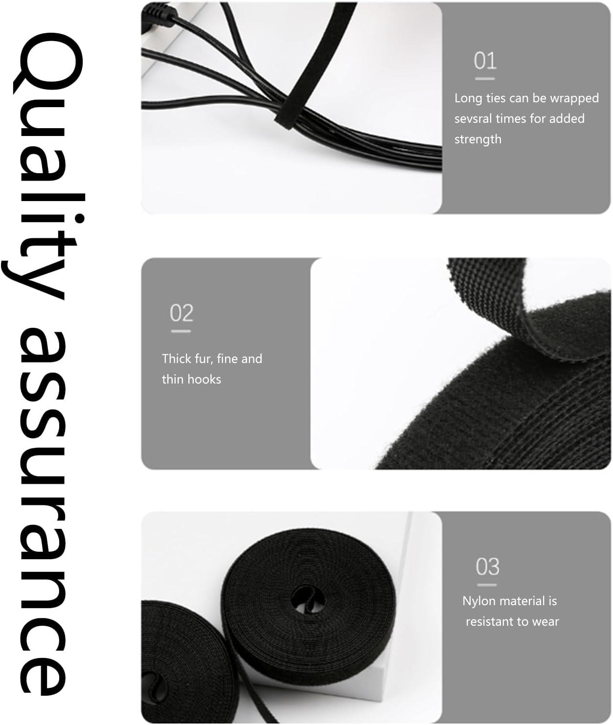 imageTENOC Reusable Hook and Loop Cable Tie Tool Adjustable Cable Organizer Tape Cord Wrap for Home Office Wire Bundling Hook and Loop Tape Manage Wire Straps Black 25 In x 164 Ft x 1 Roll04118 inch 1Pcs