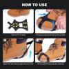 TENOC Ice Cleats Crampons for Shoes and Boots 1 Pair, Snow Grips with 10 Steel Studs Traction, Anti-Slip Walk Spikes for Hiking, Fishing & Winter Walking, Safe Footwear Cover, Black(Large)