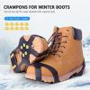 TENOC Ice Cleats Crampons for Shoes and Boots 1 Pair, Snow Grips with 10 Steel Studs Traction, Anti-Slip Walk Spikes for Hiking, Fishing & Winter Walking, Safe Footwear Cover, Black(Medium)