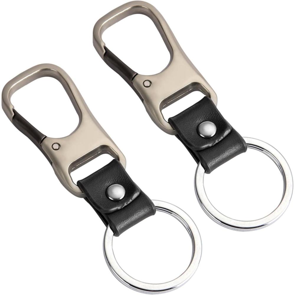 imageTENOC Leather Keychain Key Holder Mens Belt Key Chain Ring Car Keychain Keys Ring