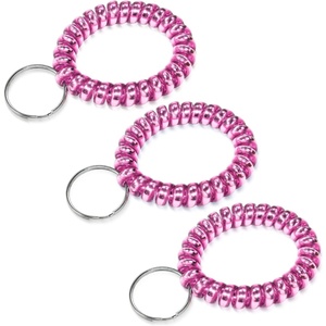 TENOC Spiral Coil Keychain, Anti-lost Key Chain Holder Lanyard Cord for Sauna Outdoor Sports and Gym Pool(Mt-rose Pink)