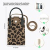 TENOC 2 In 1 Small Crossbody Phone Purse, Leopard Print Knitted Cellphone Bag, Lightweight Mini Handbag Wallet Shoulder Pouch for Daily Travel Shopping for Girl Women, 1 Pack Brown