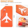 TENOC 2 Pack Silicone Luggage Tag with Name ID Card, Flexible Privacy Flap Suitcase Labels with Steel Loop, Quickly Spot Travel Bag Identifiers, Yellow & Orange