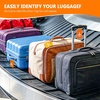 TENOC 2 Pack Silicone Luggage Tag with Name ID Card, Flexible Privacy Flap Suitcase Labels with Steel Loop, Quickly Spot Travel Bag Identifiers, Yellow & Orange