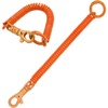 TENOC Spiral Coil Spring Keychain, Anti-lost Key Chain Holder Lanyard Cord with Lobster Clasp(Orange)