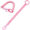 TENOC Spiral Coil Spring Keychain, Anti-lost Key Chain Holder Lanyard Cord with Lobster Clasp(Pink)