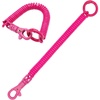 TENOC Spiral Coil Spring Keychain, Anti-lost Key Chain Holder Lanyard Cord with Lobster Clasp(Rose Red)