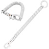 TENOC Spiral Coil Spring Keychain, Anti-lost Key Chain Holder Lanyard Cord with Lobster Clasp(White)