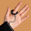 TENOC Phone Charm, Cellphone Finger Ring Strap, Hand-made Smartphone Grip Holder Braid Keychain Pendant(Black&Red&Orange)
