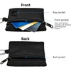 TENOC Small Coin Purse Tactical Keychain Pouch, Portable Nylon Zip Change Purse with Carabiner D Ring, Mini Wallet Pouch Bag for Men Women Outdoor Hiking Fishing Everyday Carry, Black