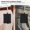 TENOC Small Coin Purse Tactical Keychain Pouch, Portable Nylon Zip Change Purse with Carabiner D Ring, Mini Wallet Pouch Bag for Men Women Outdoor Hiking Fishing Everyday Carry, Black